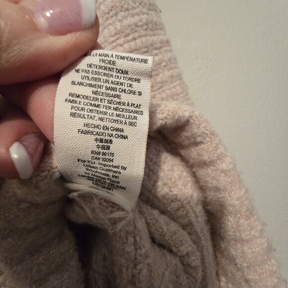 Free People Heart It Laces Long Sweater Womens MED Pink Oversized Boho Coquette - Picture 8 of 14